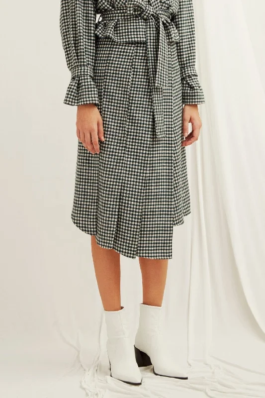 Eliza Plaid Assymetric Skirt