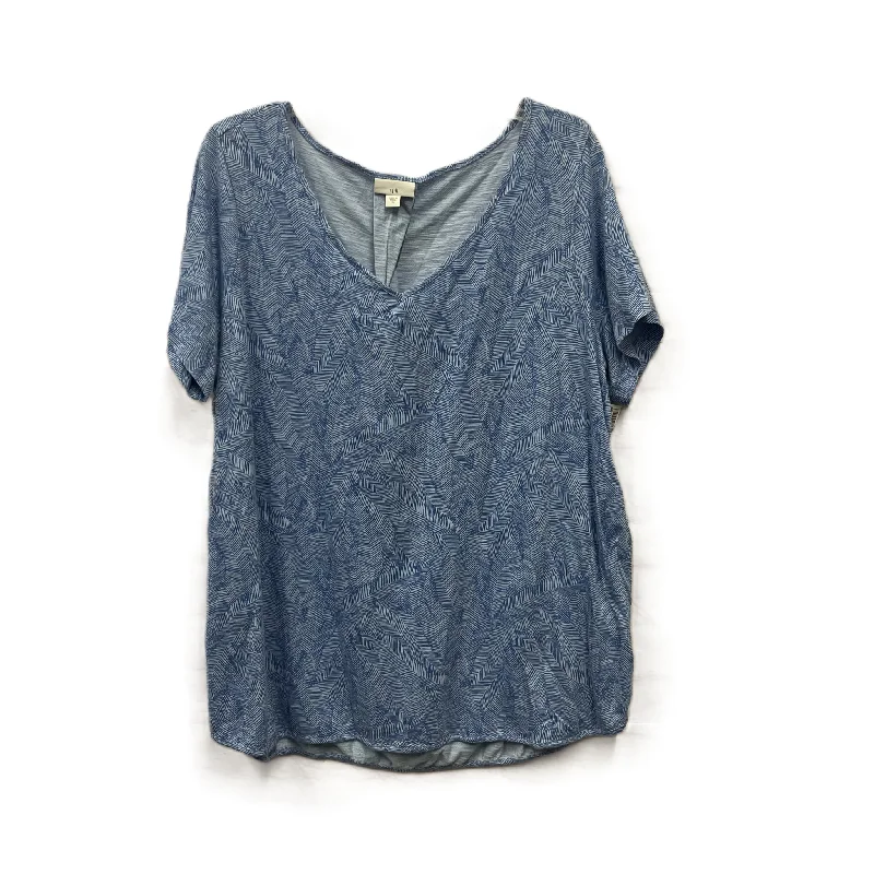 Top Short Sleeve Basic By J. Jill In Blue, Size: Xl