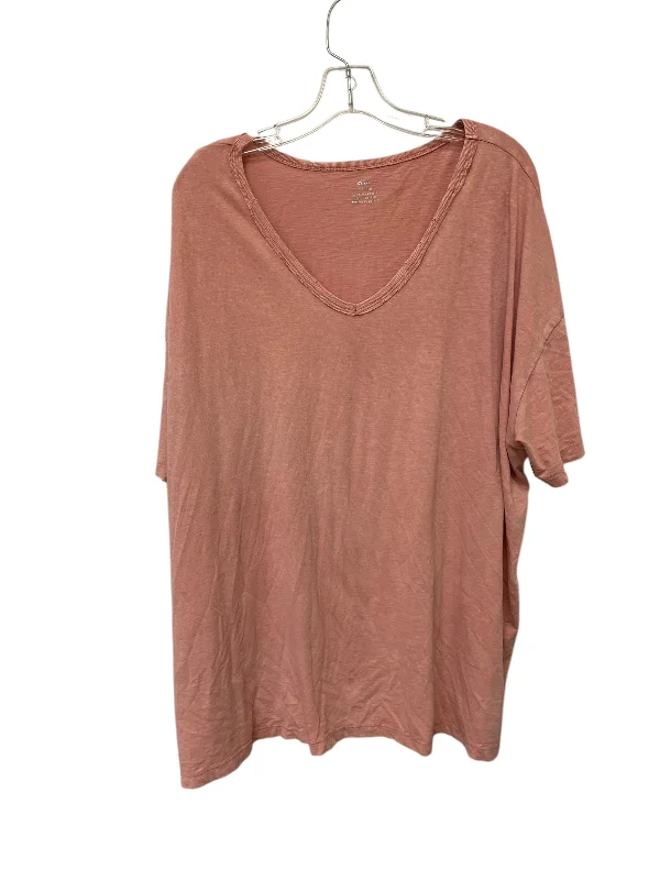 Top Short Sleeve By Aerie In Pink, Size: 2x