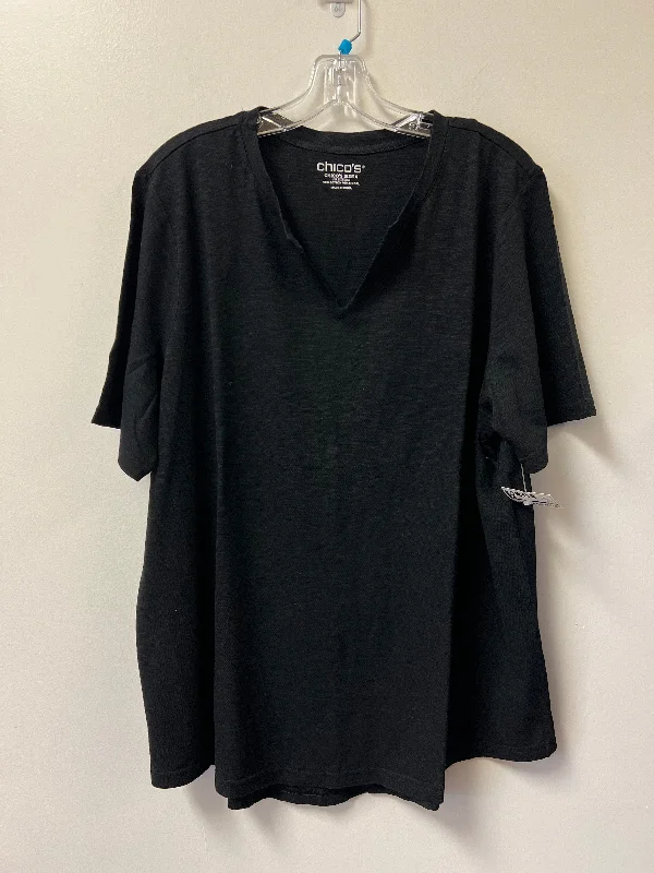 Top Short Sleeve By Chicos In Black, Size: 2x