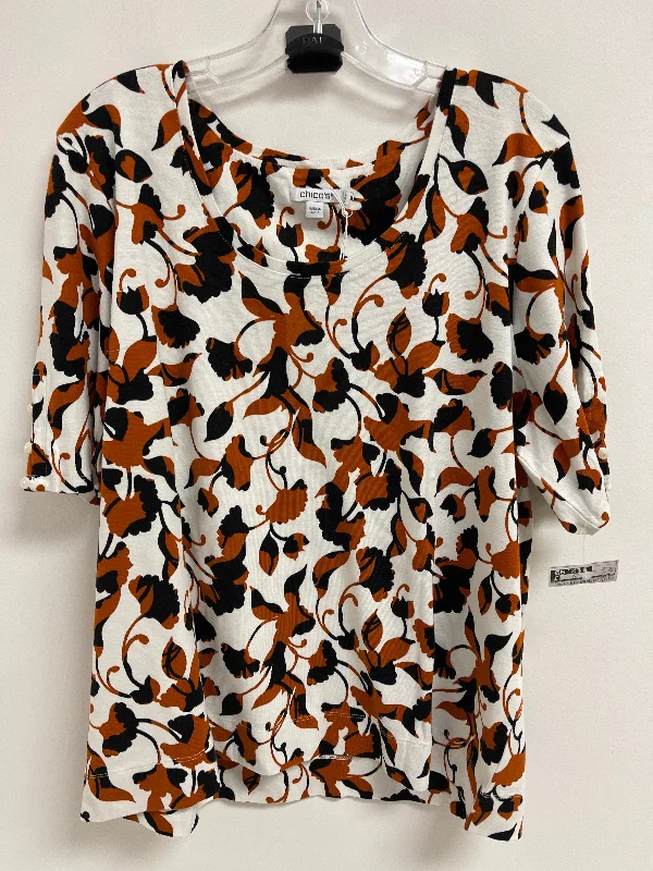 Top Short Sleeve By Chicos In Orange, Size: 2x