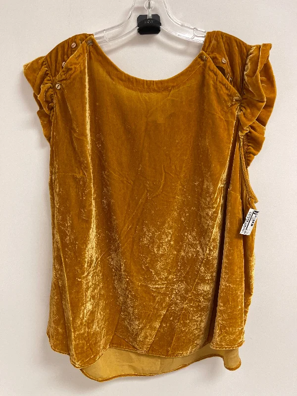 Top Short Sleeve By Loft In Yellow, Size: 4x