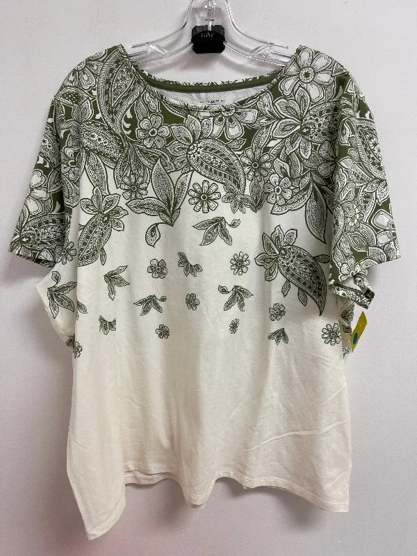 Top Short Sleeve By Talbots In Green, Size: 3x