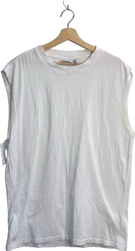 Weekday White Oversized Tank Top UK Large