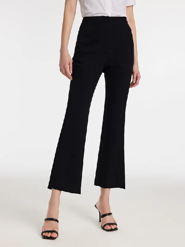 Acetate Micro-Flared Ankle Length Women Pants