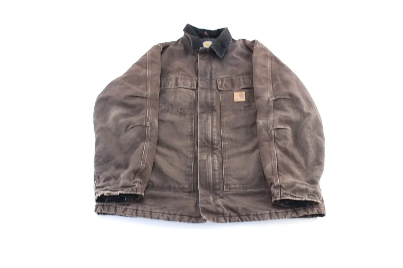 Carhartt Logo Patch Brown Arctic Traditional Zip Up Jacket