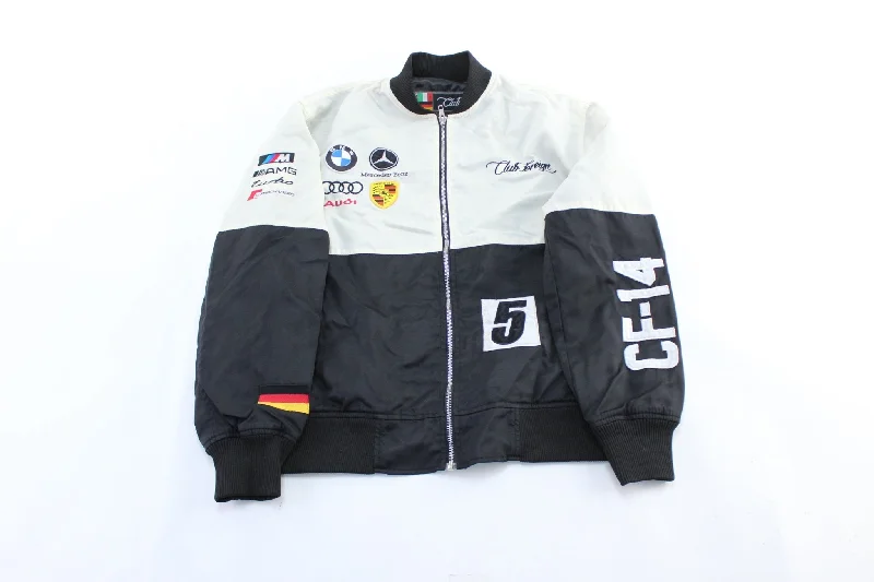 Club Foreign Embroidered Automotive Zip Up Jacket