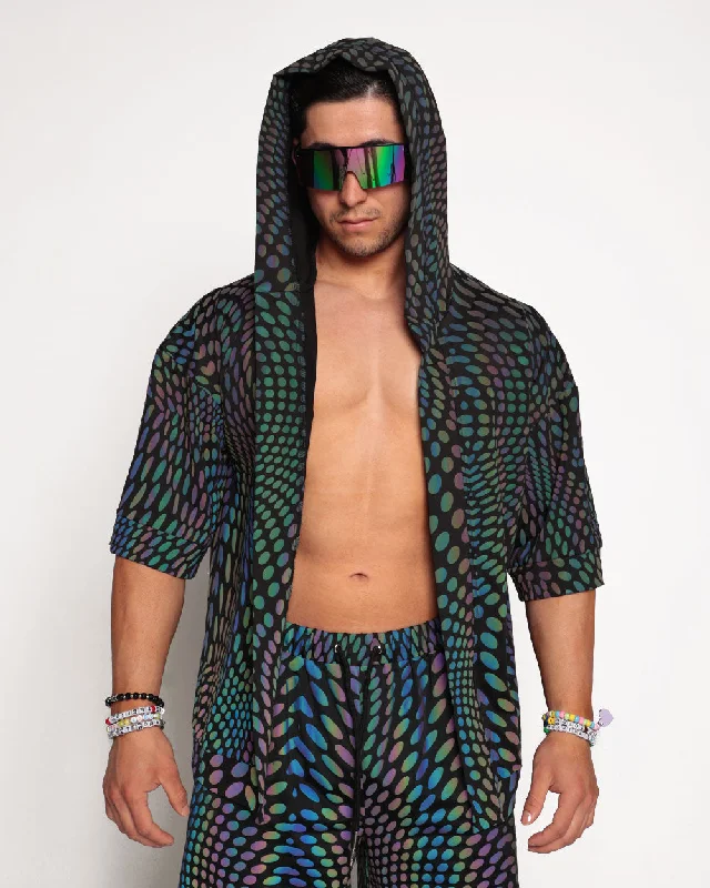 Pixel Perfect Rainbow Reflective Hooded Robe