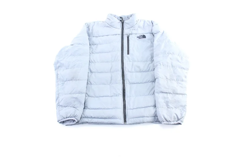 The North Face Embroidered Logo Grey Puffer Jacket