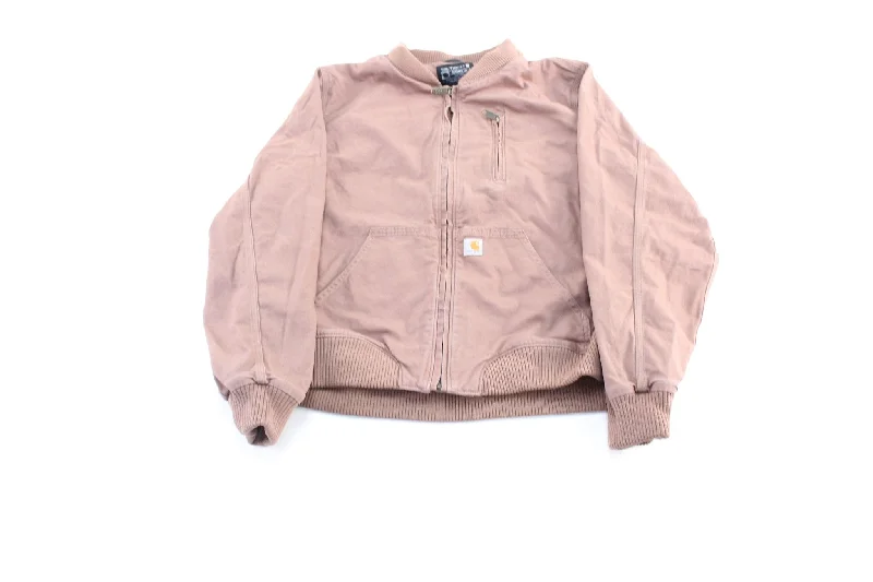 Women's Carhartt Logo Patch Pink Zip Up Jacket