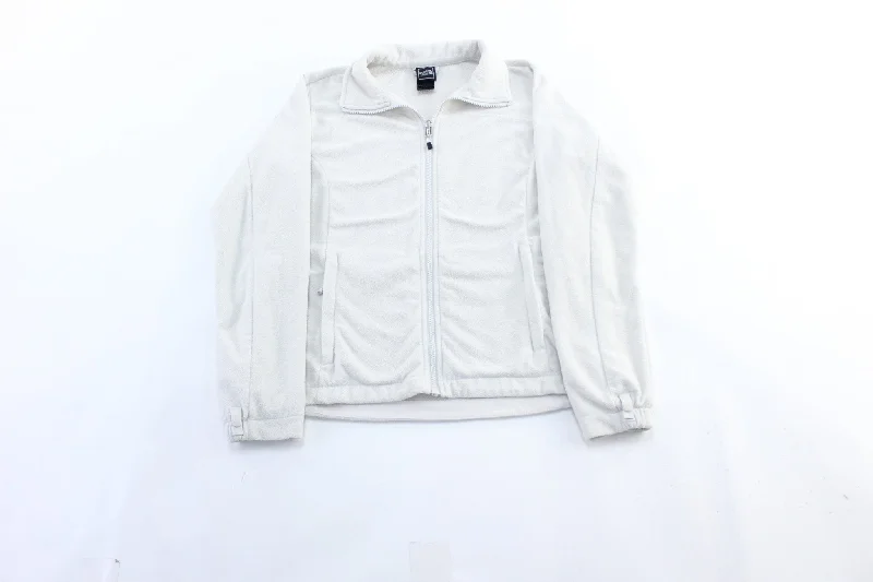 Women's The North Face Embroidered Logo White Zip Up Jacket