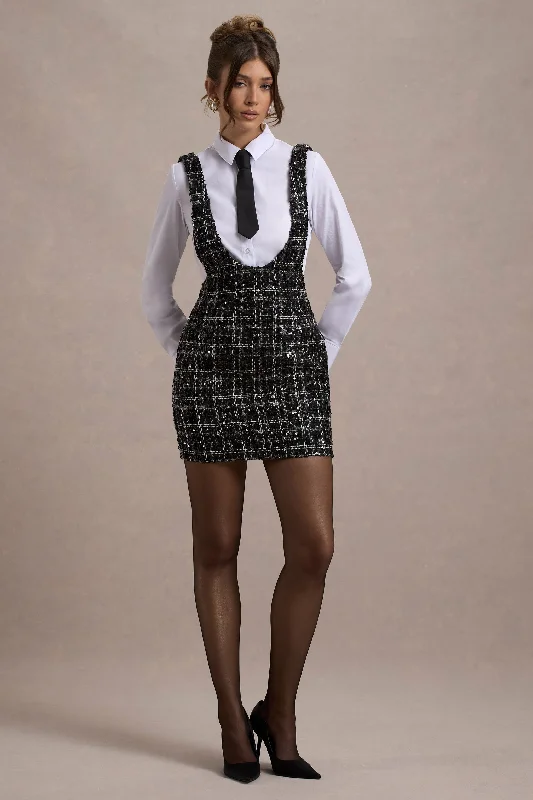 Oxford | Black Boucle Sleeveless Pinafore