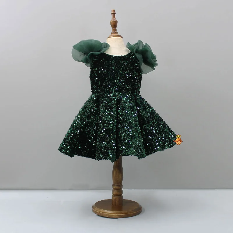 Sequined Velvet Green Dress