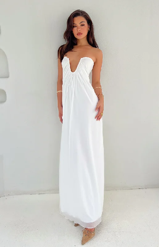 Braelyn White Strapless Maxi Dress