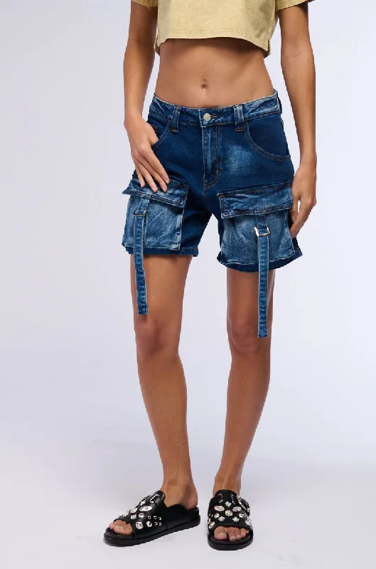 ALONE AGAIN DENIM CARGO SHORT