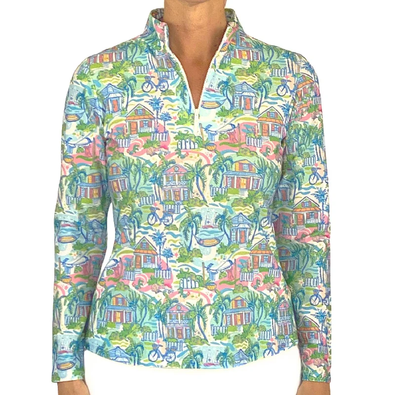 Anna Maria Pullover Sweatshirt In Key West Cottages Pastel