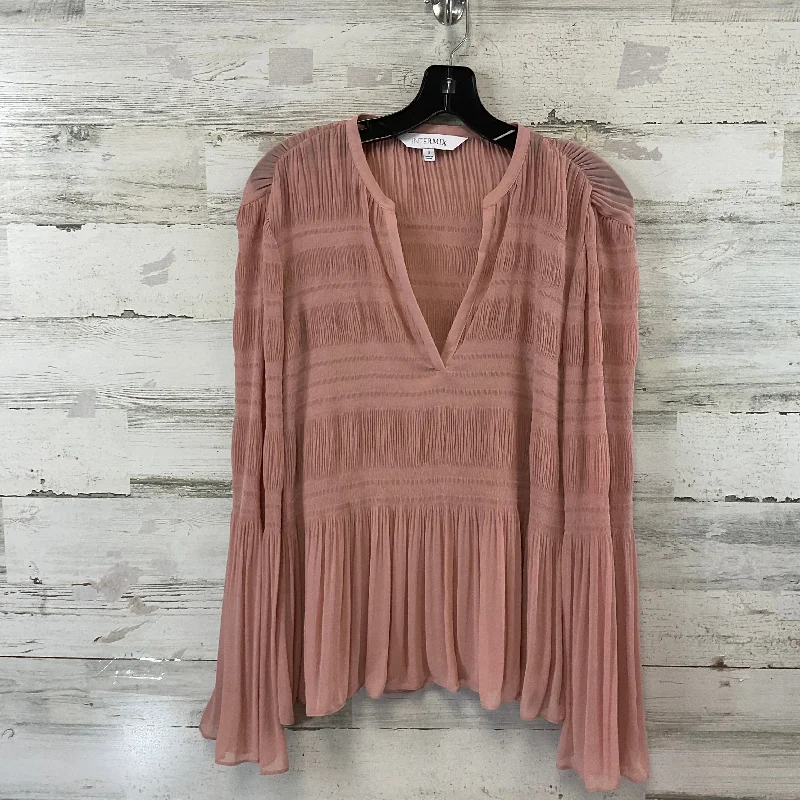 Blouse Long Sleeve By INTERMIX In Pink, Size: S