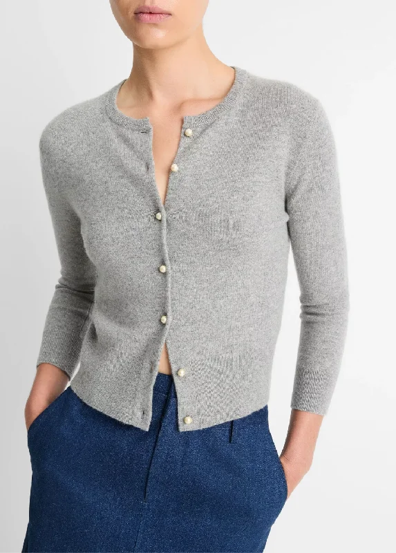 Pearl-Button Wool-Blend Cardigan