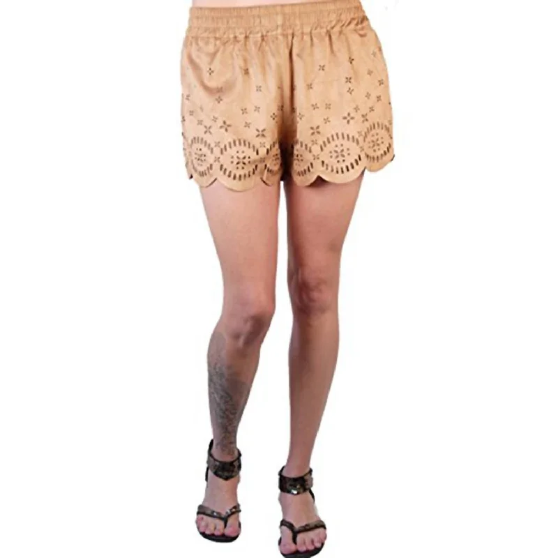 Women Lackawanna Blues Faux Suede Shorts In Brown