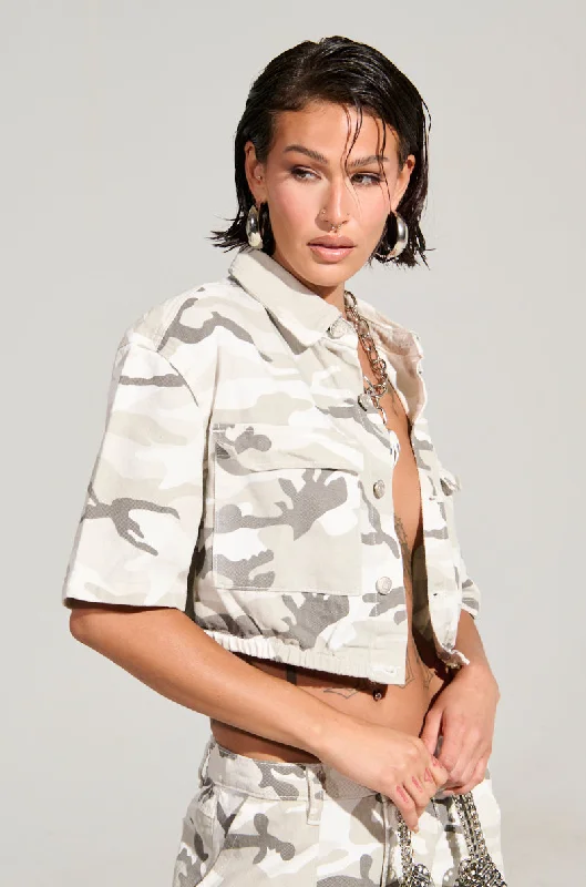 YOURE UP NEXT CAMO BUTTON DOWN TOP